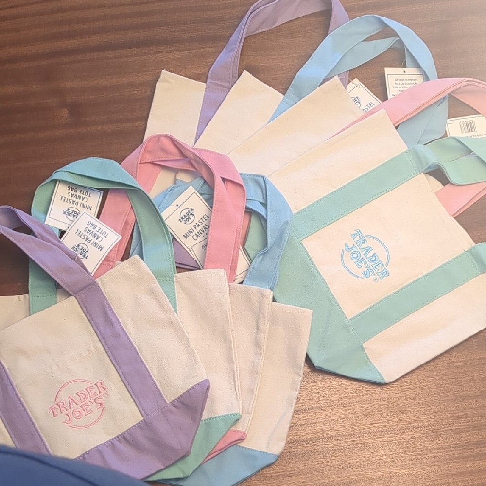 Multicolor Canvas Tote Bag Set